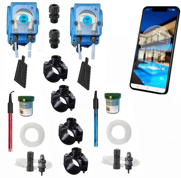 Pooltronics - Zwembad automatische waterbehandeling zelfbouw pakketten met doseerpompen en sensoren voor volledig beheer